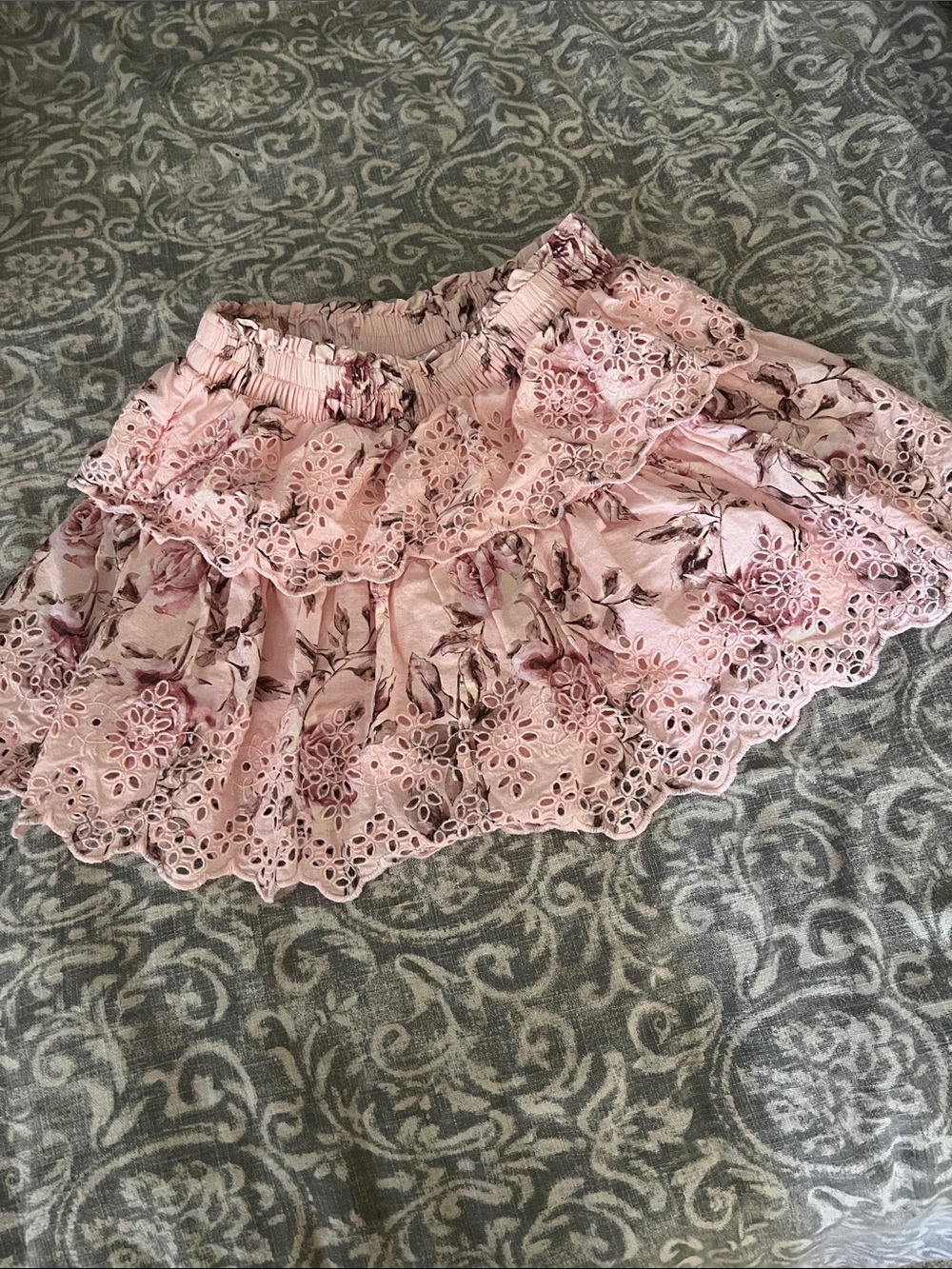 NWOT GAP x Love Shack Fancy Pink Tiered Bubble Mini Skirt Mede